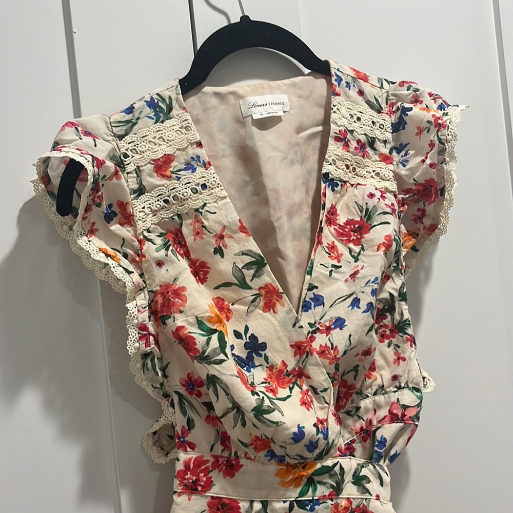 Lovers + friends wrap floral mini dress